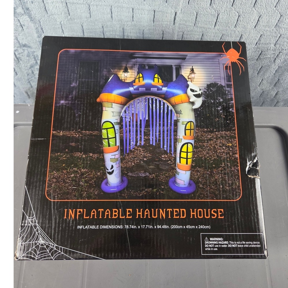 1616 Holdings Halloween Inflatable Haunted House Archway with Ghost 94in Tall